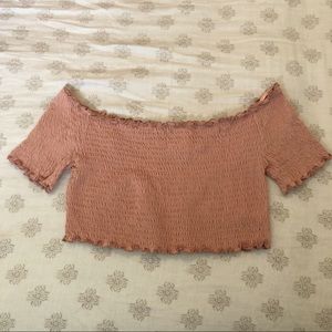 3/$25 Off shoulder blush crop